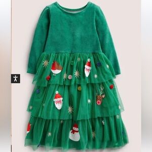 Mini Boden Green Tiered Tulle Party Dress